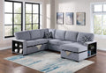 4-Piece Convertible Sectional – Gray (F8561)