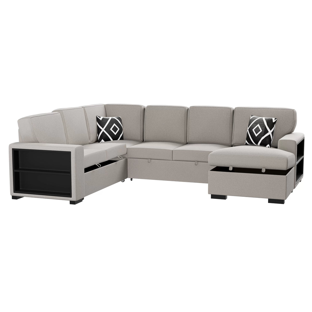 4-Piece Convertible Sectional – Beige (F8562)