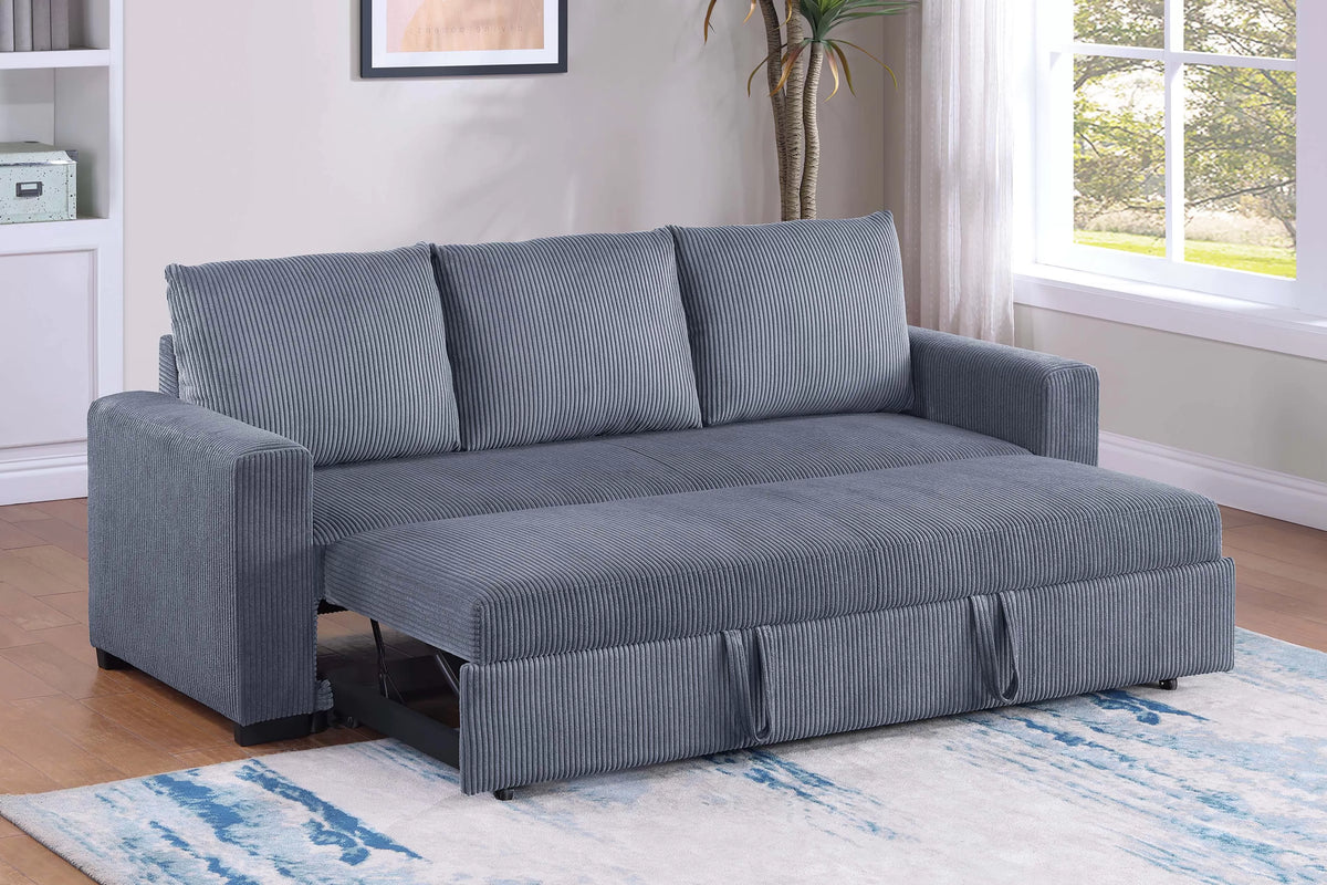 Convertible Sofa – Sleeper Sofa with Pull-Out Bed – Dark Gray (F8564)