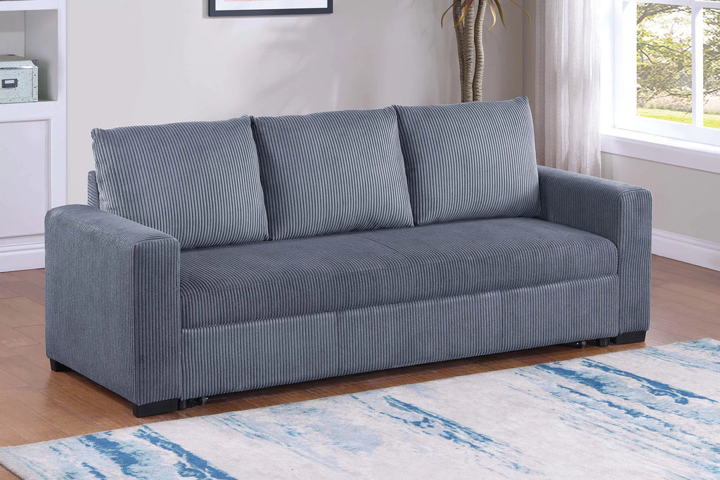 Convertible Sofa – Sleeper Sofa with Pull-Out Bed – Dark Gray (F8564)