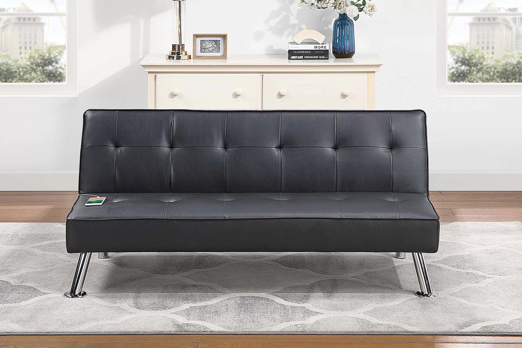 Adjustable Sofa – W/ USB Ports – Black (F8586)