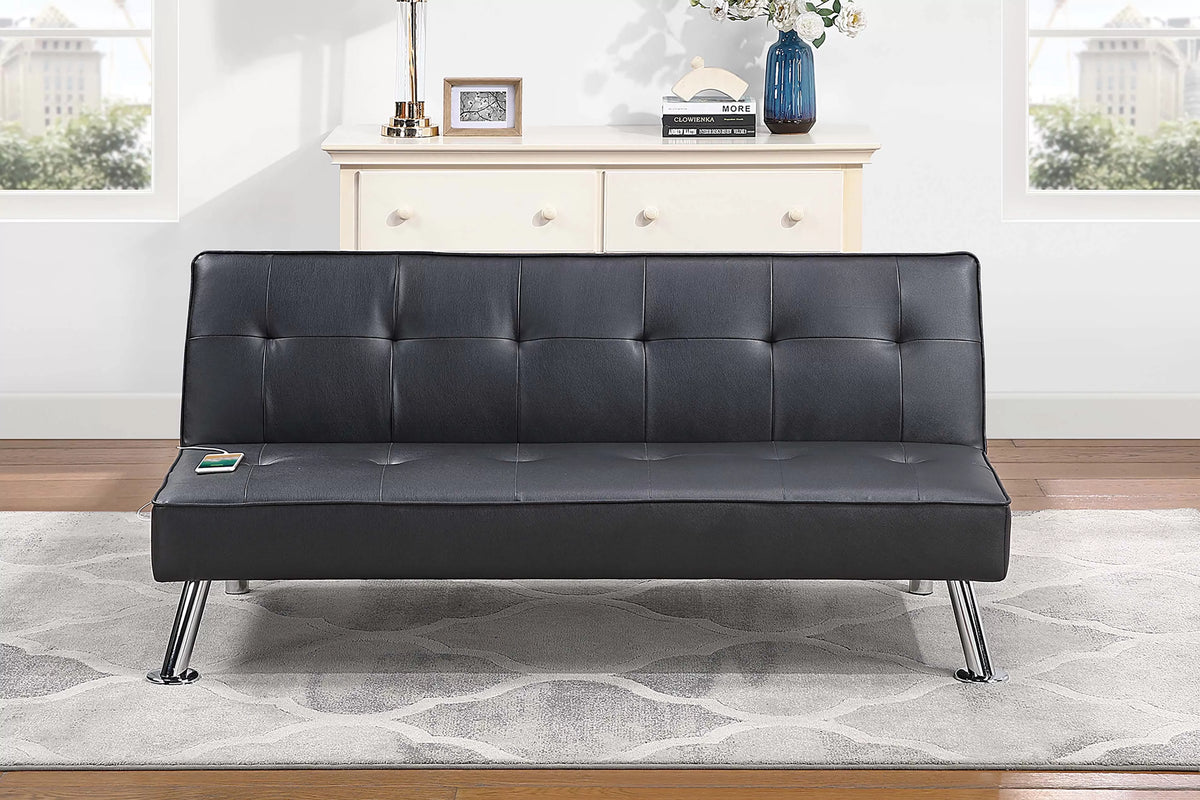 Adjustable Sofa – W/ USB Ports – Black (F8586)