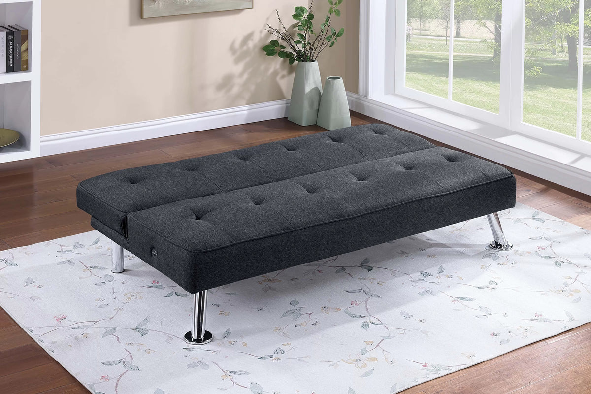 Adjustable Sofa – W/ USB Ports – Black (F8588)