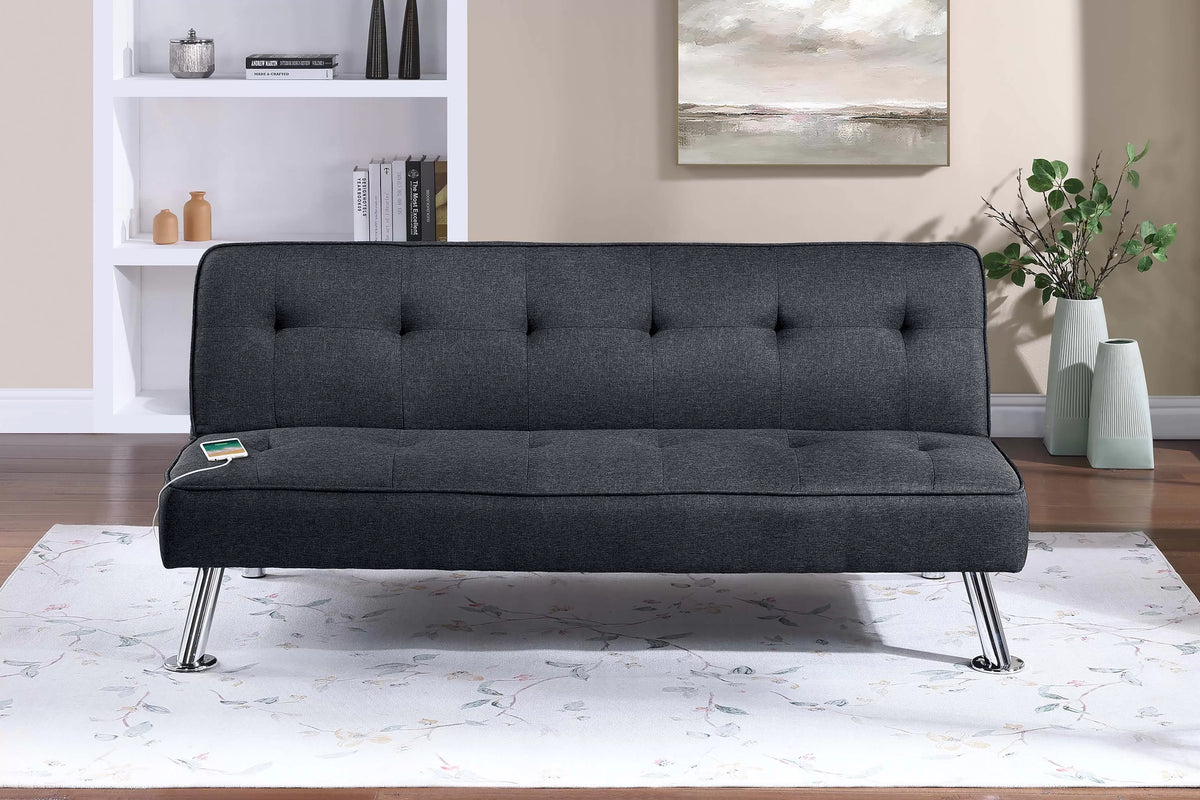 Adjustable Sofa – W/ USB Ports – Black (F8588)