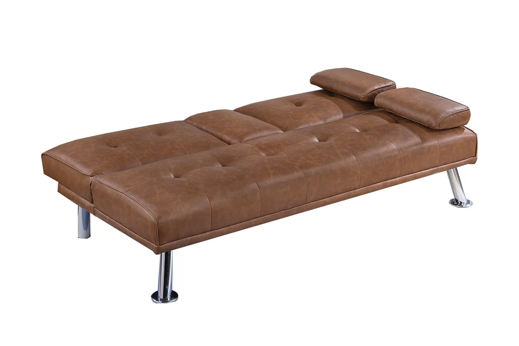 Adjustable Sofa – Fold-Down Table W/ Cup Holders – Brown (F8590)