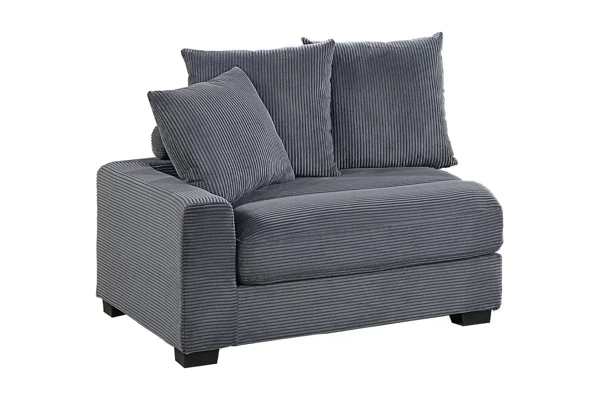 Left Arm Facing Chair – Dark Gray (F8591)