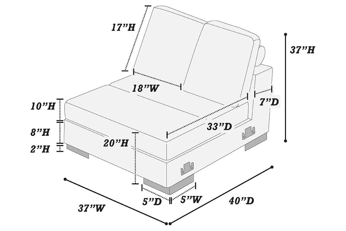 Armless Chair – Dark Gray (F8593)