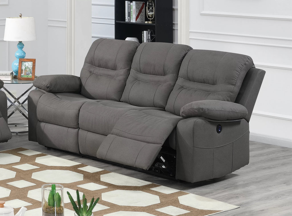 Power Reclining Sofa – Power Motion + Built in USB Port – Slate Blue (F86243)