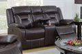 Power Reclining Loveseat – Power Motion + Console + Cup Holder – Dark Rosy Brown (F86295)
