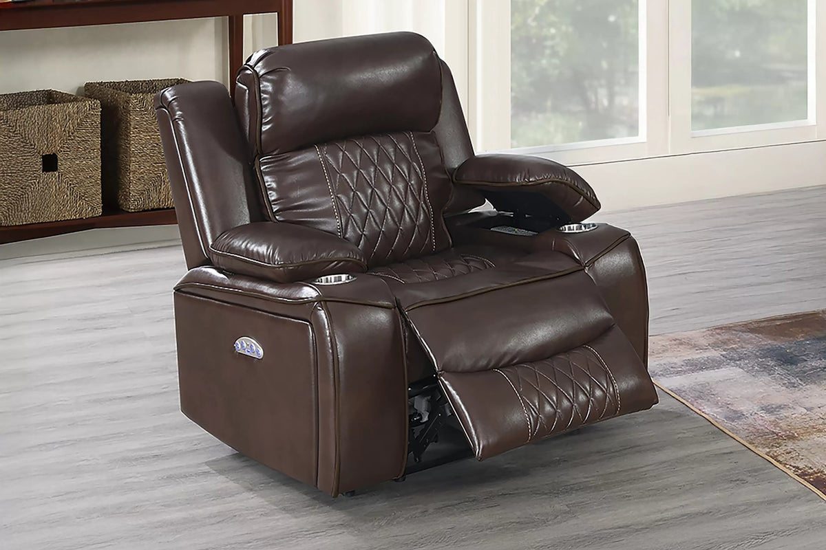 Power Recliner Single – Brown (F86401)