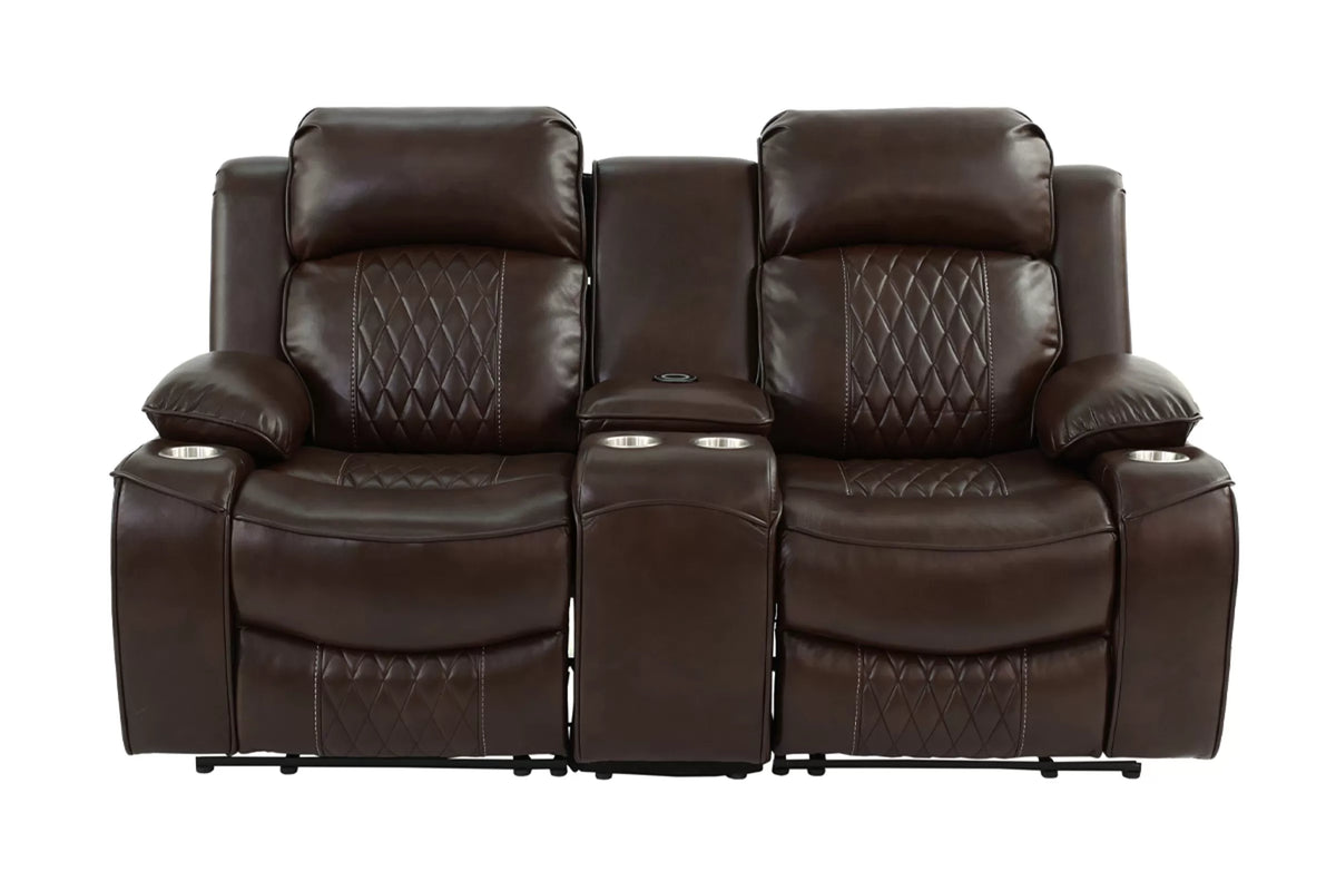 Power Reclining Loveseat – Brown (F86402)