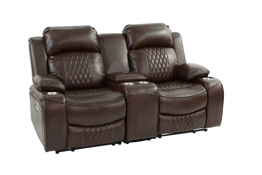 Power Reclining Loveseat – Brown (F86402)