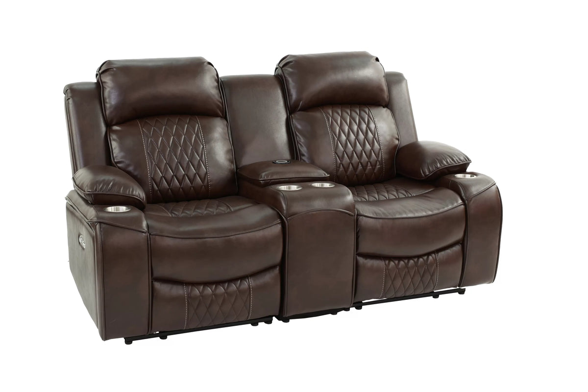 Power Reclining Loveseat – Brown (F86402)