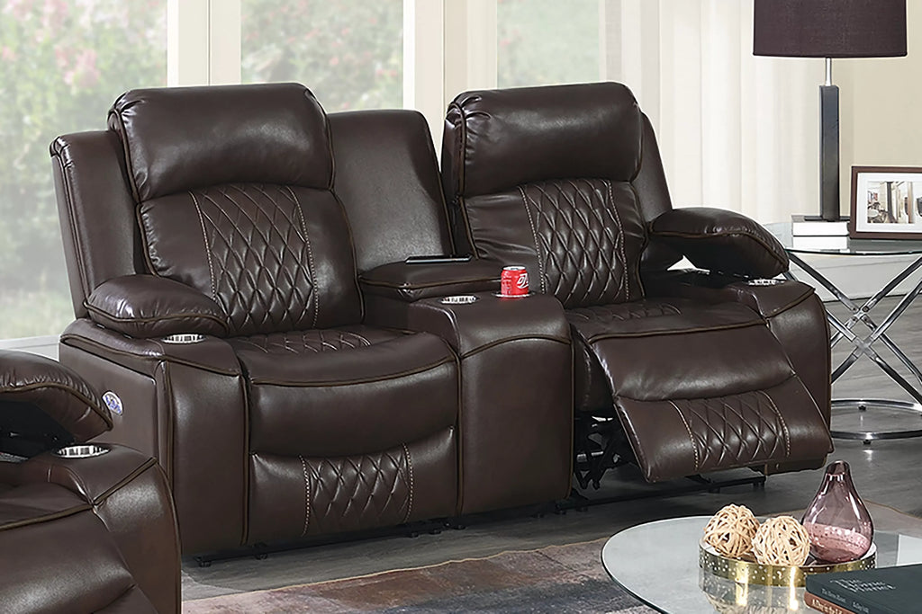 Power Reclining Loveseat – Brown (F86402)