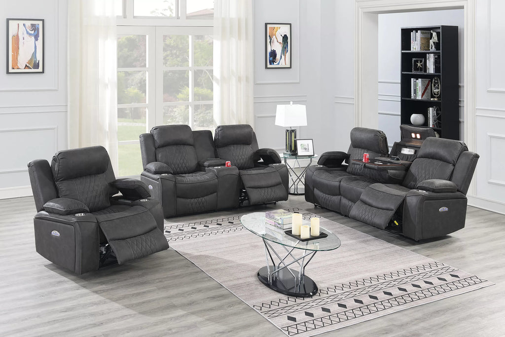 Power Reclining Loveseat – Charcoal (F86405)