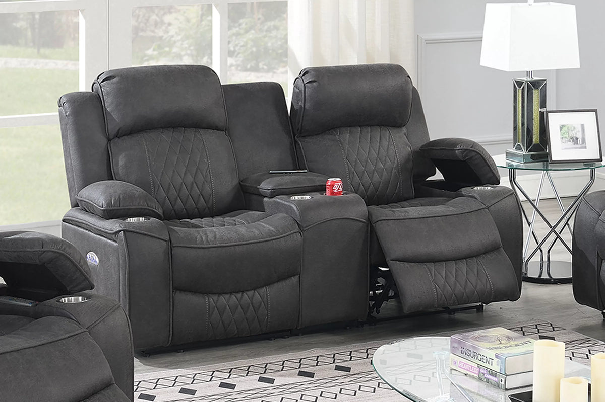 Power Reclining Loveseat – Charcoal (F86405)