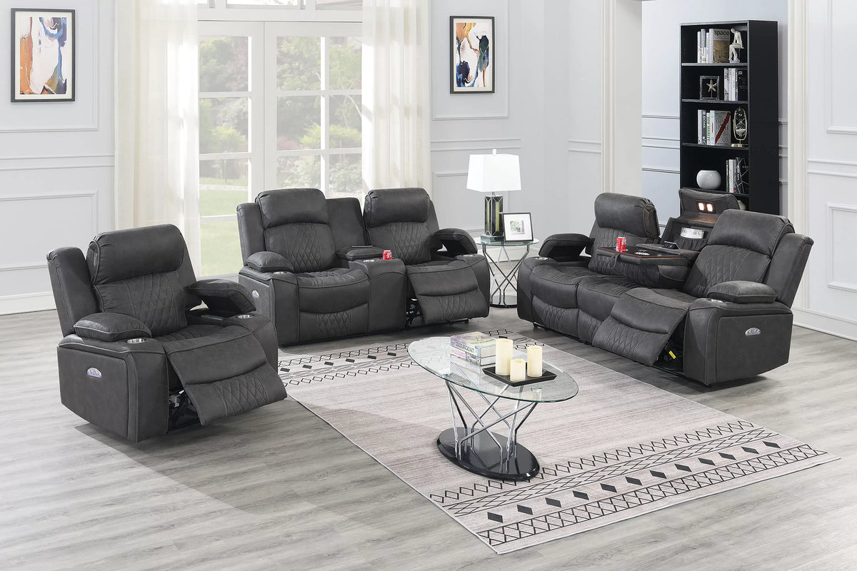 Power Reclining Sofa – Charcoal (F86406)