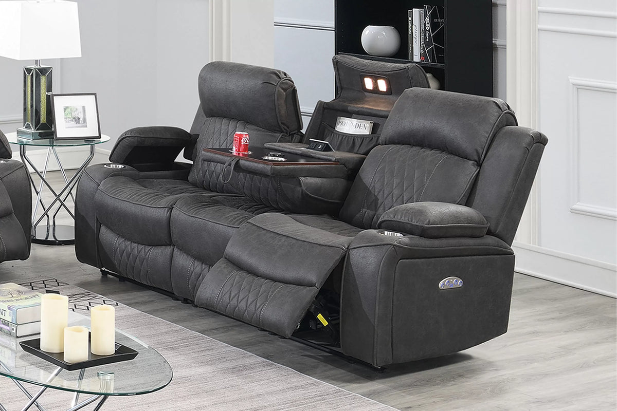Power Reclining Sofa – Charcoal (F86406)