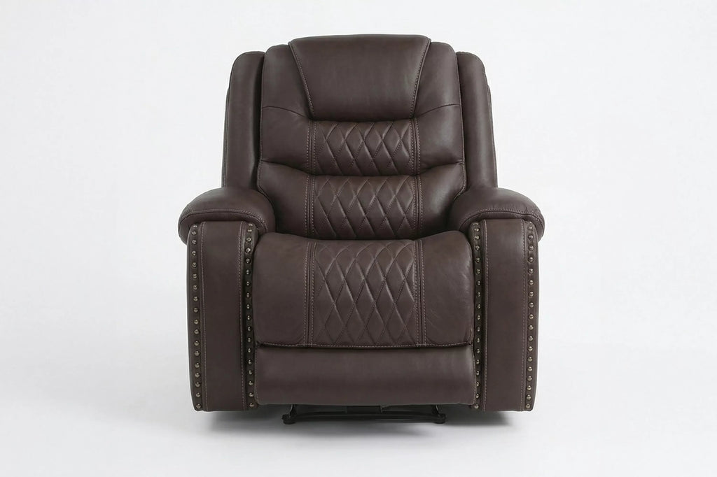 Power Recliner Single – Power Motion + Adjustable Headrest + USB Port – Chocolate (F86531)