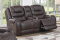 Power Reclining Loveseat – Power Motion + Adjustable Headrest + Console + Cup Holders + USB Port – Chocolate (F86532)