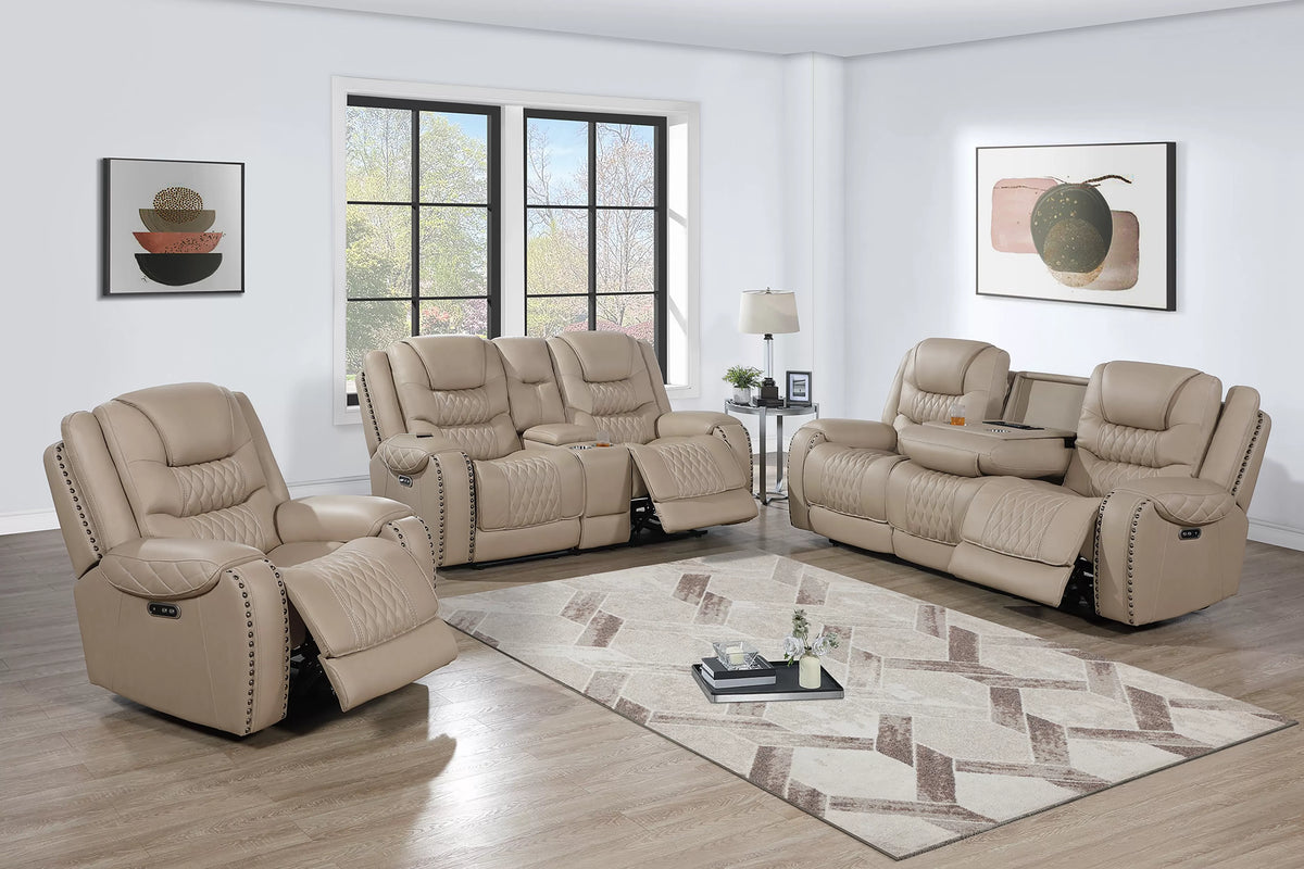 Power Recliner Single – Power Motion + Adjustable Headrest + USB Port – Toffee (F86534)