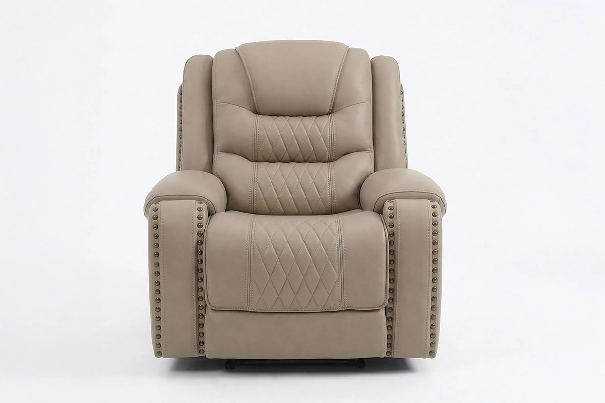 Power Recliner Single – Power Motion + Adjustable Headrest + USB Port – Toffee (F86534)