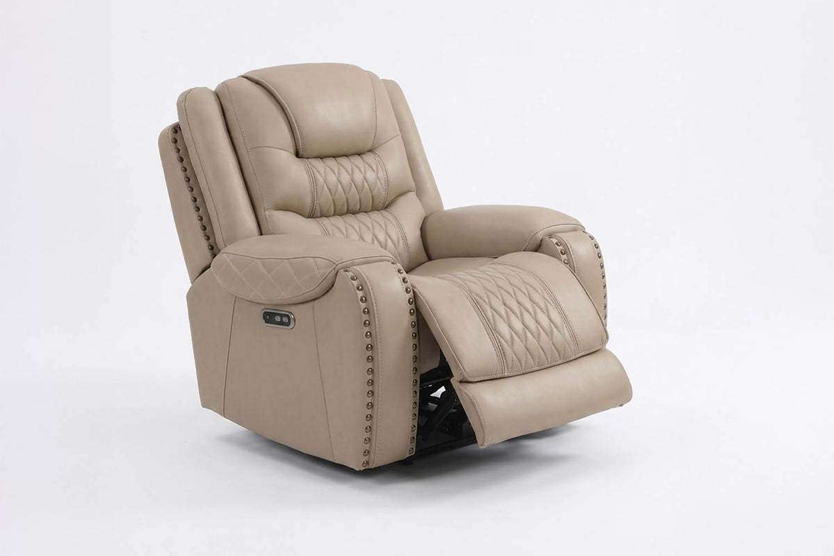 Power Recliner Single – Power Motion + Adjustable Headrest + USB Port – Toffee (F86534)