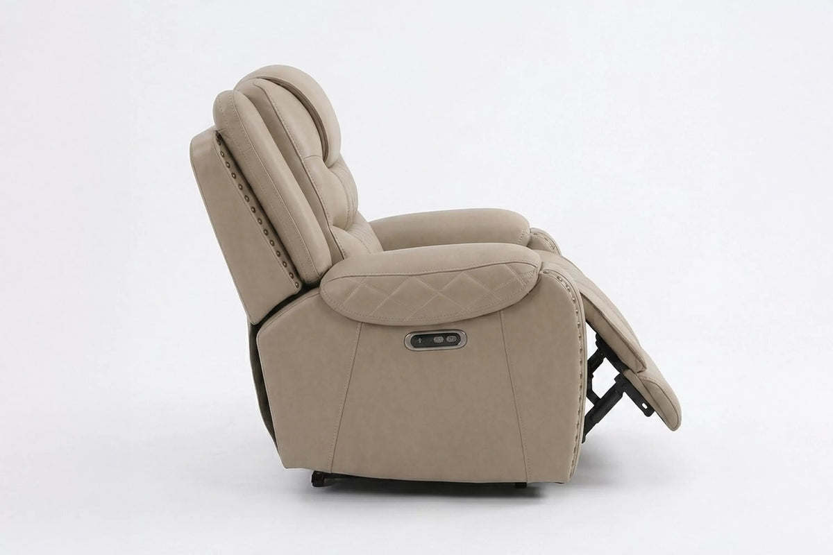 Power Recliner Single – Power Motion + Adjustable Headrest + USB Port – Toffee (F86534)
