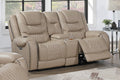 Power Reclining Loveseat – Power Motion + Adjustable Headrest + Console + Cup Holders + USB Port – Toffee (F86535)