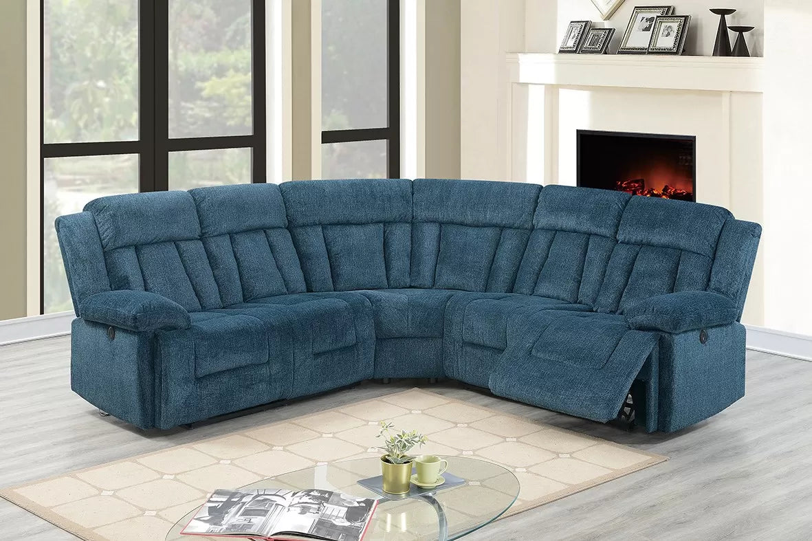 Power Reclining Sectional – Power Motion + Built in USB Port (F86604)