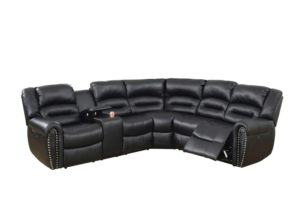 Power Reclining Sectional – Power Motion + Built in USB Port + Console + Cup Holder (F86612)