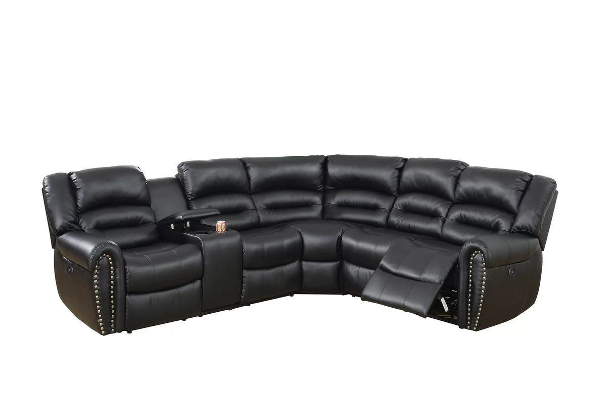 Power Reclining Sectional – Power Motion + Built in USB Port + Console + Cup Holder (F86612)