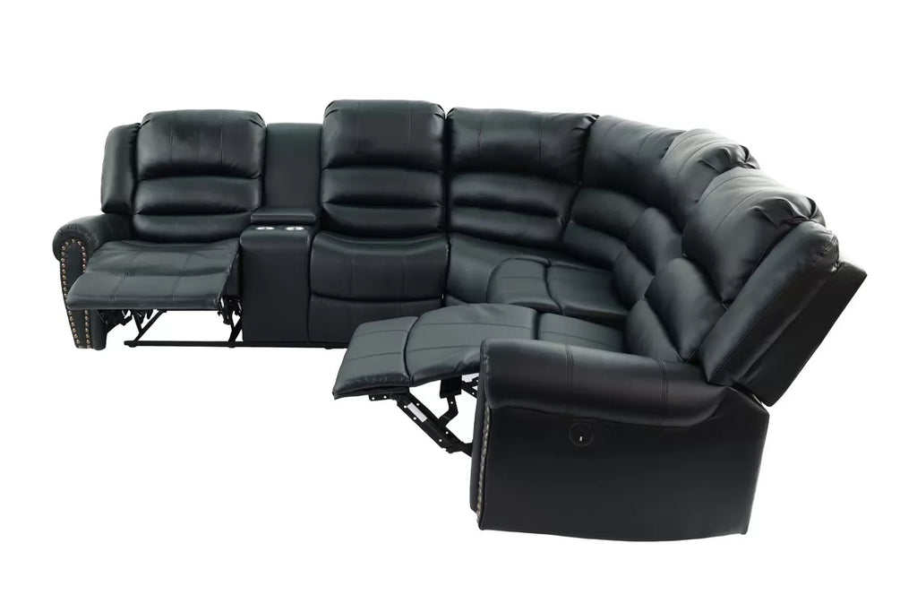 Power Reclining Sectional – Power Motion + Built in USB Port + Console + Cup Holder (F86612)