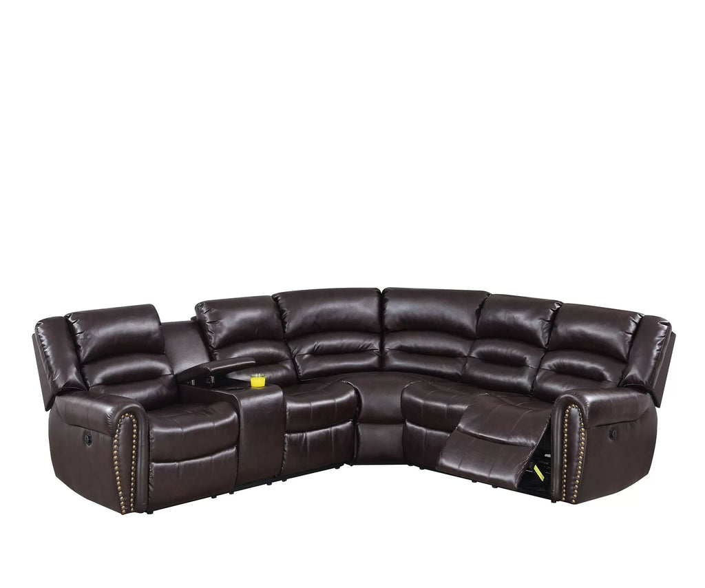 Power Reclining Sectional – Power Motion + Built in USB Port + Console + Cup Holder (F86613)