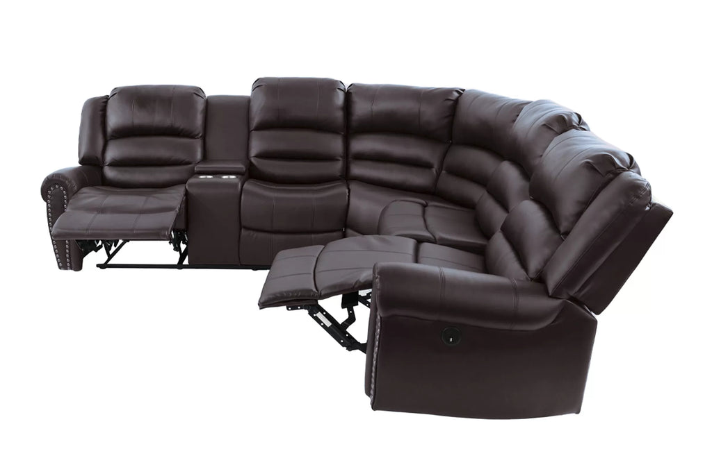 Power Reclining Sectional – Power Motion + Built in USB Port + Console + Cup Holder (F86613)