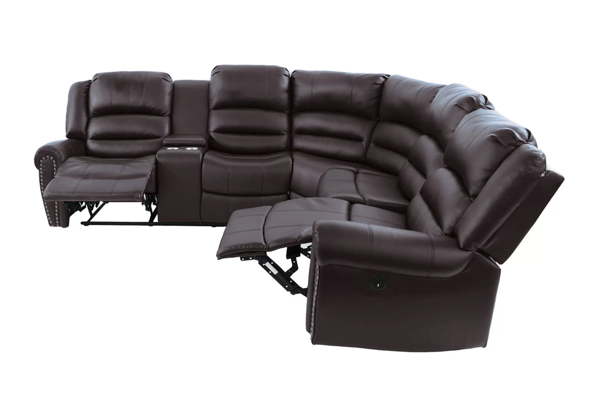Power Reclining Sectional – Power Motion + Built in USB Port + Console + Cup Holder (F86613)