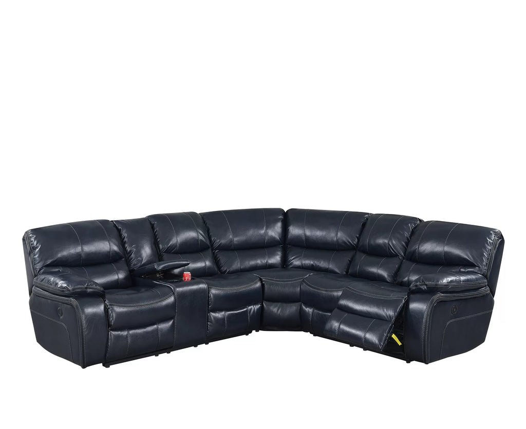 Power Reclining Sectional – Power Motion + Built in USB Port + Console + Cup Holder (F86614)