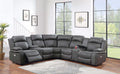 Power Reclining Sectional – Power Motion + Built in USB Port + 2 x Console + Cup Holder – Charcoal (F86633)