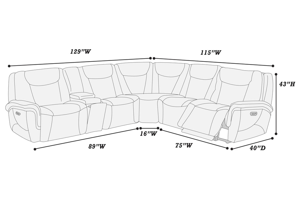 Power Motion Sectional – Coffee (F86755)