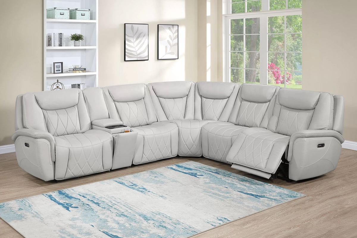 Power Motion Sectional – Light Gray (F86756)