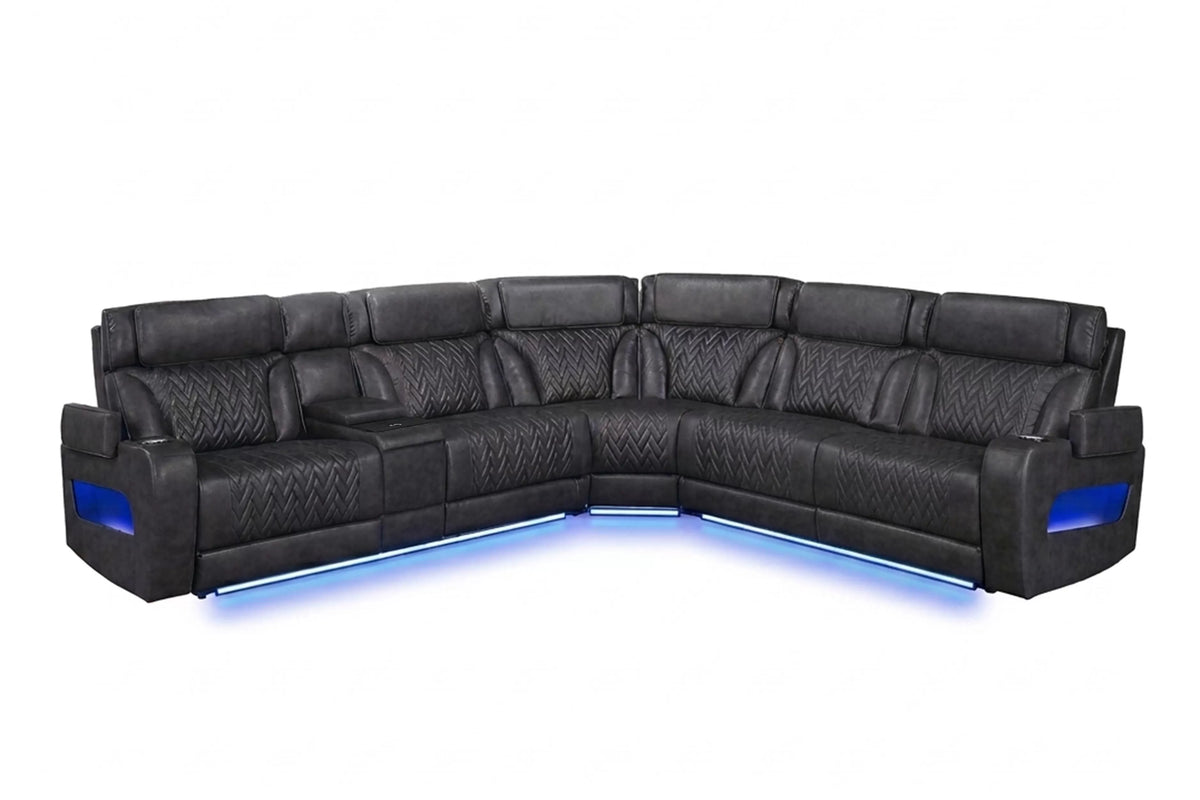 Power Motion Sectional – Black (F86757)