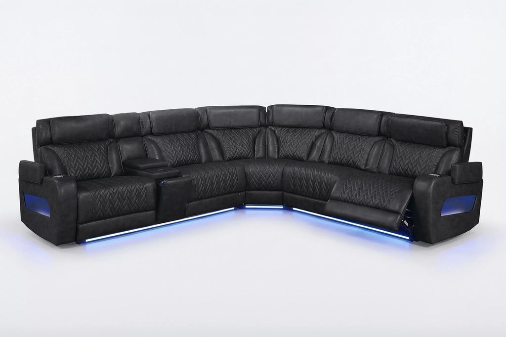 Power Motion Sectional – Black (F86757)