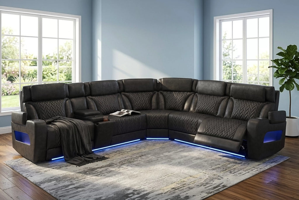 Power Motion Sectional – Black (F86757)