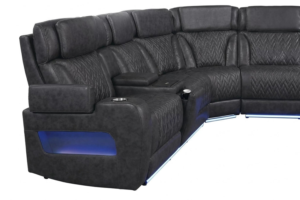 Power Motion Sectional – Black (F86757)