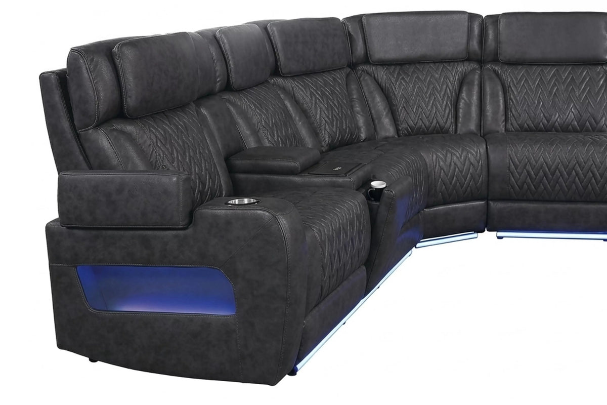 Power Motion Sectional – Black (F86757)
