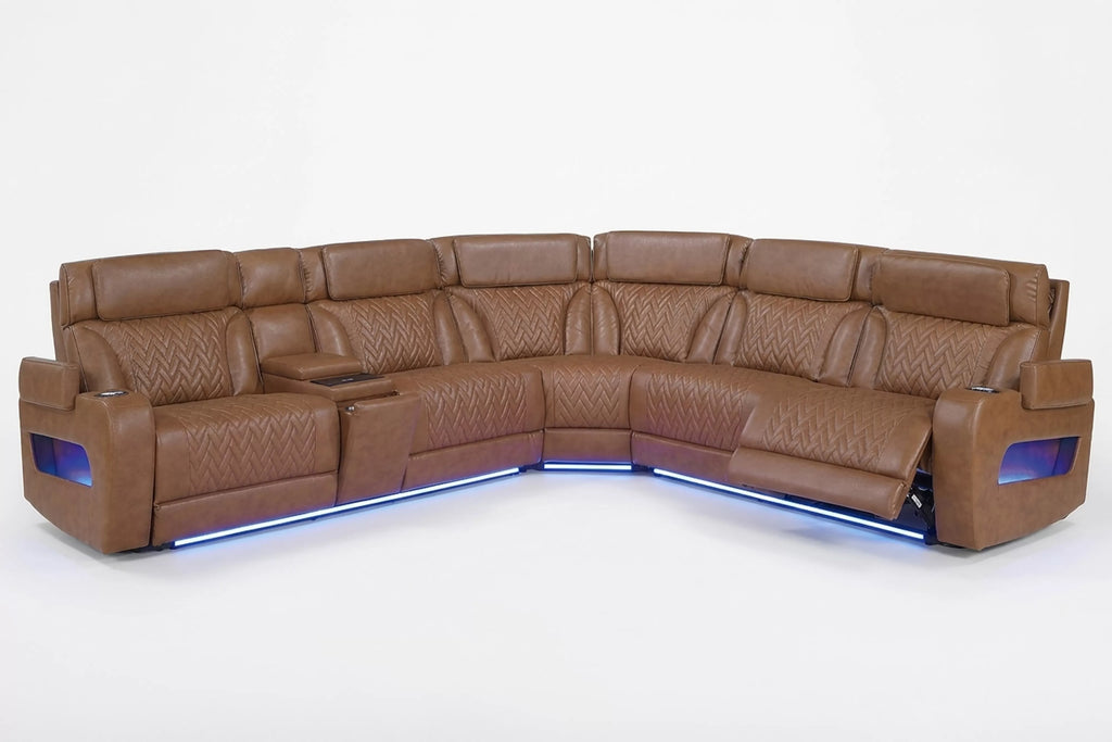 Power Motion Sectional – Caramel (F86758)