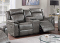 Manual Reclining Loveseat – Manual Motion + Console + Cup Holder – Slate Blue (F8745)