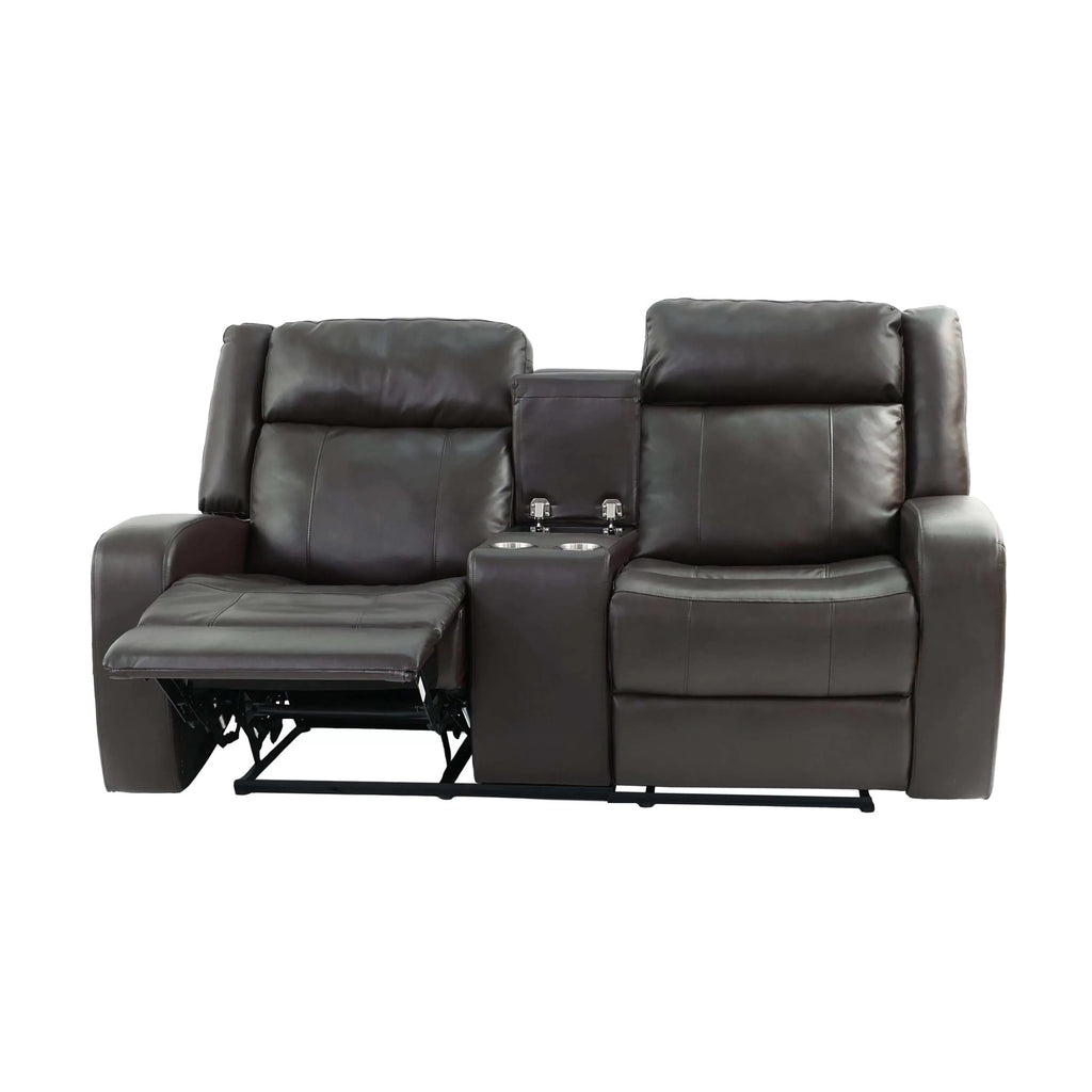 Manual Reclining Loveseat – Manual Motion + Console + Cup Holder (F8762)