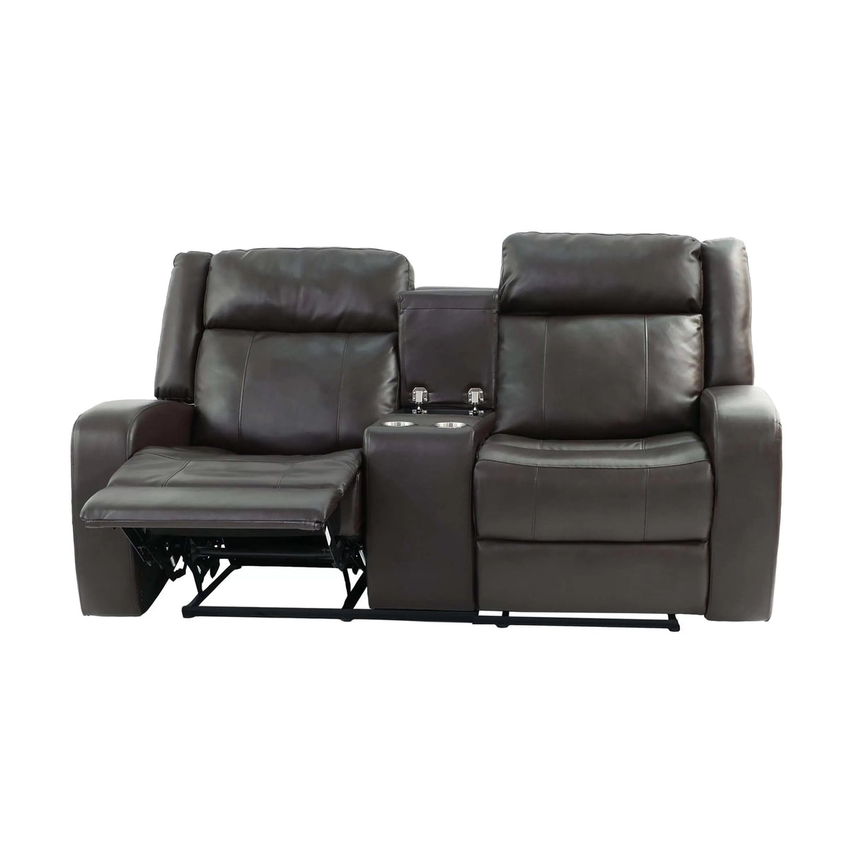 Manual Reclining Loveseat – Manual Motion + Console + Cup Holder (F8762)