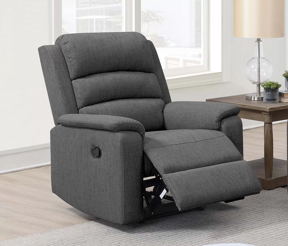 Manual Recliner Single – Manual Motion – Dark Gray (F8774)